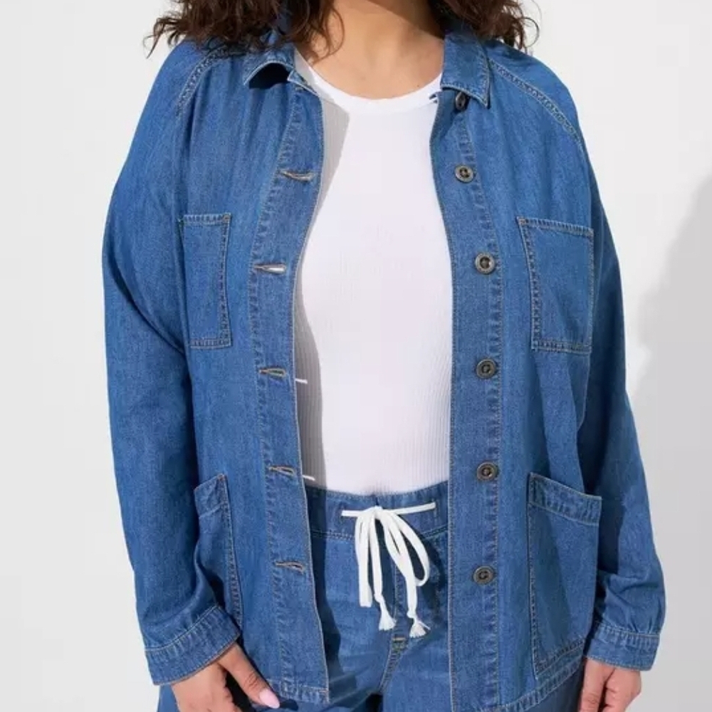 TORRID Denim Raglan Chore Jean Jacket